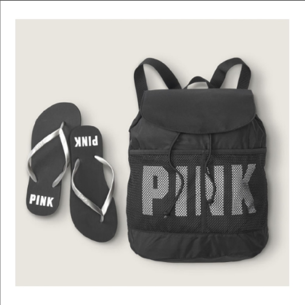 NEW VS PINK BUNDLE SET BACKPACK + FLIP FLOPS